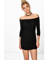 Boohoo Sore Off Shoulder Long Sleeve Bodycon Dress