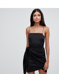 Asos Tall Strappy Mini Dress With Wrap Skirt