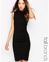 Yas Tall Yas Tall High Neck Body Conscious Dress With Keyhole Back