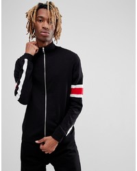 ASOS DESIGN Asos Knitted Track Jacket With S In Black
