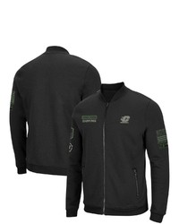 Colosseum Black Cent Michigan Chippewas Oht Military Appreciation High Speed Bomber Full Zip Jacket