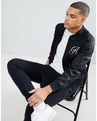 Another Influence Black Cotton Logo Bomber
