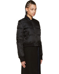 Facetasm Black Down Puffy Bomber Jacket