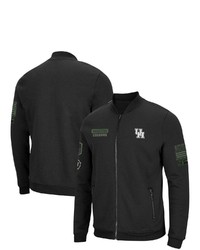 Colosseum Black Houston Cougars Oht Military Appreciation High Speed Bomber Full Zip Jacket