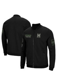 Colosseum Black Maryland Terrapins Oht Military Appreciation High Speed Bomber Full Zip Jacket At Nordstrom