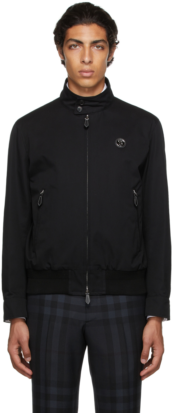 Burberry Black Monogram Motif Harrington Jacket, $1,690 | SSENSE ...