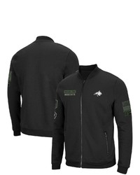 Colosseum Black Montana State Bobcats Oht Military Appreciation High Speed Bomber Full Zip Jacket At Nordstrom