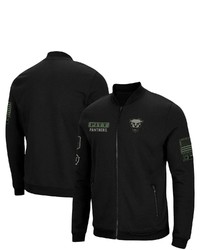 Colosseum Black Pitt Panthers Oht Military Appreciation High Speed Bomber Full Zip Jacket