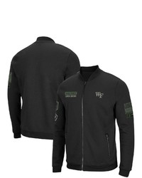 Colosseum Black Wake Forest Demon Deacons Oht Military Appreciation High Speed Bomber Full Zip Jacket At Nordstrom