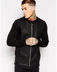 Asos Brand Bomber With Faux Leather Look Front