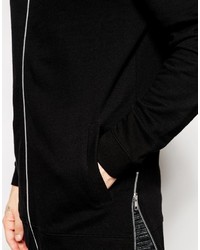 Asos Brand Longline Bomber Jacket In Jersey With Side Zips