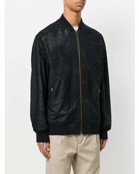 Mr & Mrs Italy Branded Leather Bomber Jacket