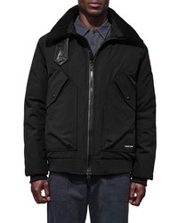 Canada Goose Bromley Slim Fit Down Bomber Jacket With Genuine Shearling Collar