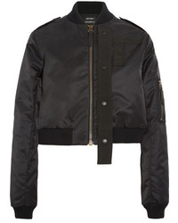 Anthony Vaccarello Canvas Trimmed Shell Bomber Jacket Black