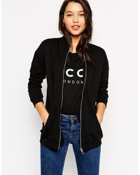 Asos Collection Longline Bomber In Jersey