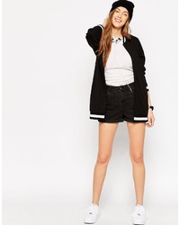 Asos Collection Longline Bomber With Tipping