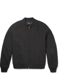 A.P.C. Cotton And Wool Blend Canvas Bomber Jacket
