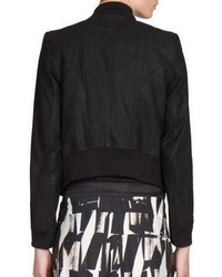 Ann Demeulemeester Cropped Leather Bomber Jacket