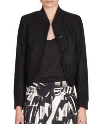 Ann Demeulemeester Cropped Leather Bomber Jacket
