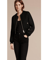 Burberry Cropped Mesh Bomber Jacket