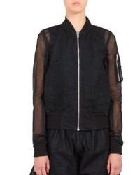 Rick Owens Embroidered Tulle Bomber Jacket