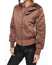 Boohoo Esther Quilted Sleeve Ma1 Bomber