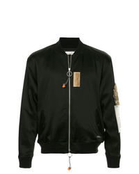 Education From Youngmachines Faux Fur Patches Bomber Jacket