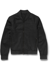 Wooyoungmi Jersey Trimmed Wool Blend Bomber Jacket
