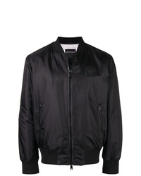 Emporio Armani Leather Logo Patch Bomber Jacket