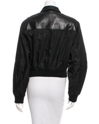 Prada Leather Trimmed Bomber Jacket