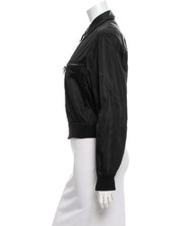 Prada Leather Trimmed Bomber Jacket