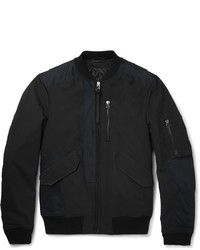 Lanvin Leather Trimmed Cotton Blend Bomber Jacket