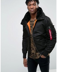 Alpha industries bomber with hood best sale