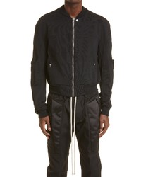 Rick Owens Organic Cotton Bomber Jacket In Black At Nordstrom