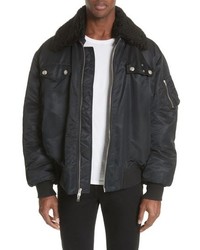 Calvin Klein 205W39nyc Oversize Bomber Jacket With Genuine Shearling Collar