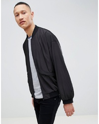 ASOS DESIGN Oversized Bomber Jacket In Black