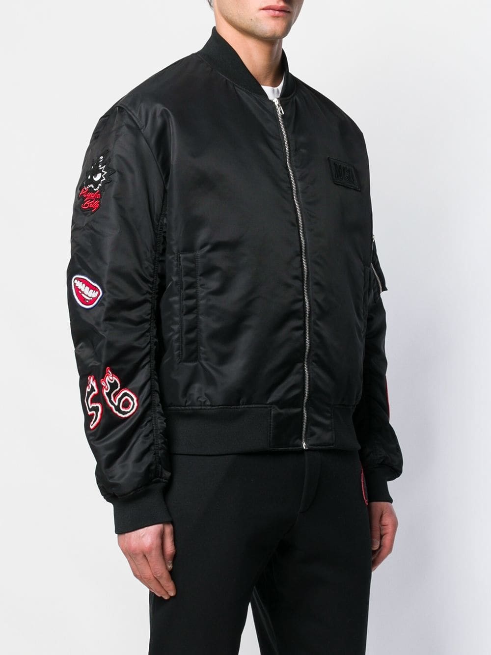 McQ Alexander McQueen Patch Bomber Jacket, $447 | farfetch.com | Lookastic