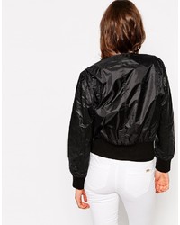 Selected Rika Leather Sleeve Bomber Jacket