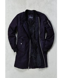 Members Only Sherpa Lined Long Bomber Jacket
