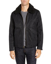 Bonobos Slim Fit Waxed Cotton Blend Jacket With Removable Faux Shearling Collar