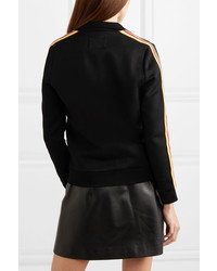Miu Miu Striped Cotton Blend Jersey Track Jacket