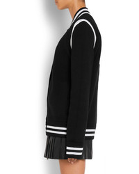 Givenchy Striped Wool Blend Bomber Jacket Black