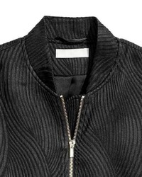 H&M Textured Weave Bomber Jacket
