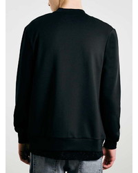 Topman Black Technical Fabric Bomber Jacket