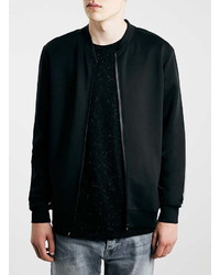 Topman Black Technical Fabric Bomber Jacket