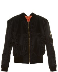 Vetets Contrast Lining Satin Bomber Jacket