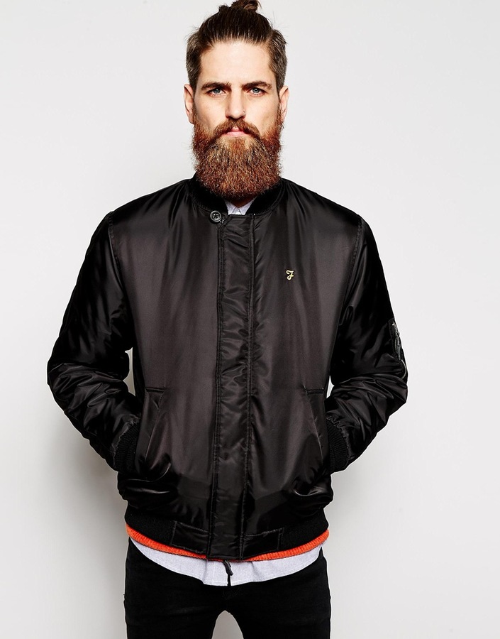 farah bomber jacket black