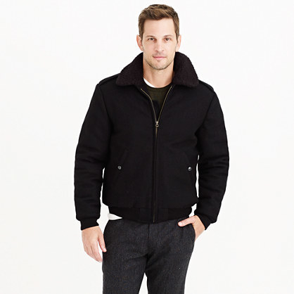 J.Crew Wallace Barnes Sherpa Collar Wool Bomber Jacket, $368 | J.Crew ...