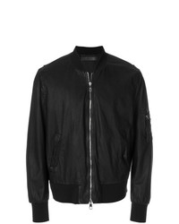 Neil Barrett Washed Leather Bomber Jacket