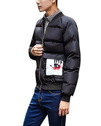 Hochock Winter Thicken Quilted Puffer Ma 1 Air Force Bomber Jacket Down Coat